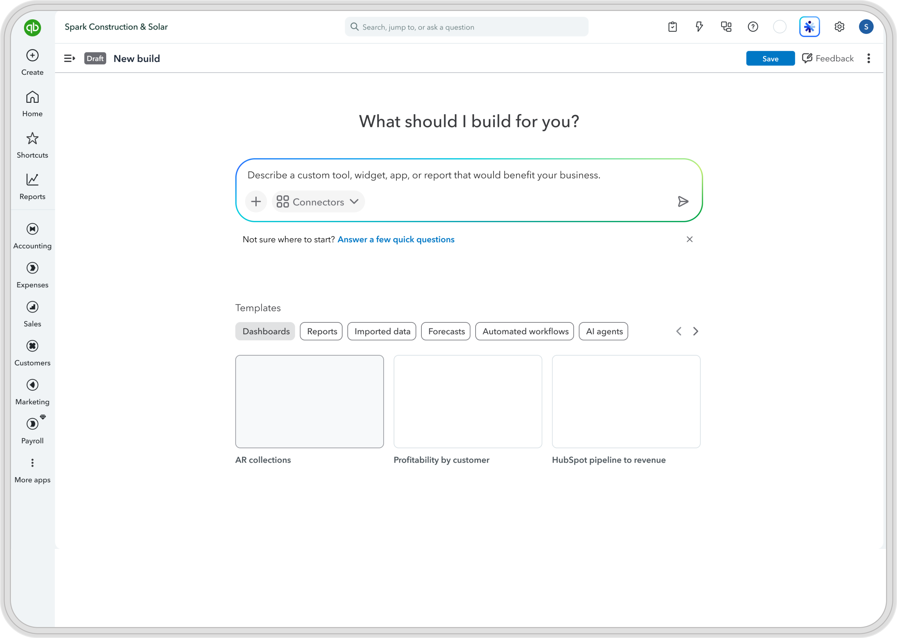 Intuit Builder project showcase, screen 3