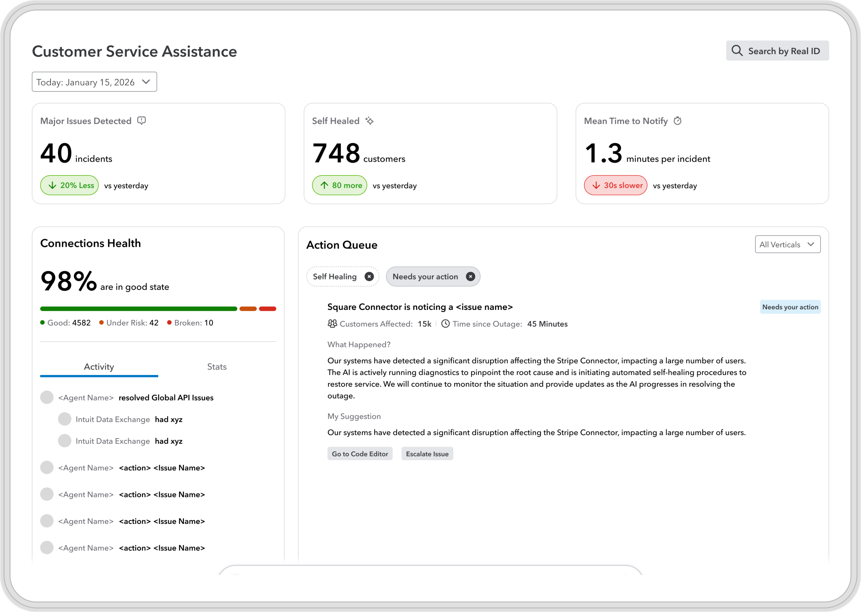 Customer Experience Intelligence showcase, screen 2